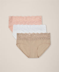 Organic Lace Waist Brief 3-Pack