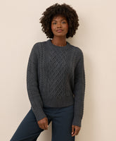Organic Luxe Knit Cable Crew Sweater