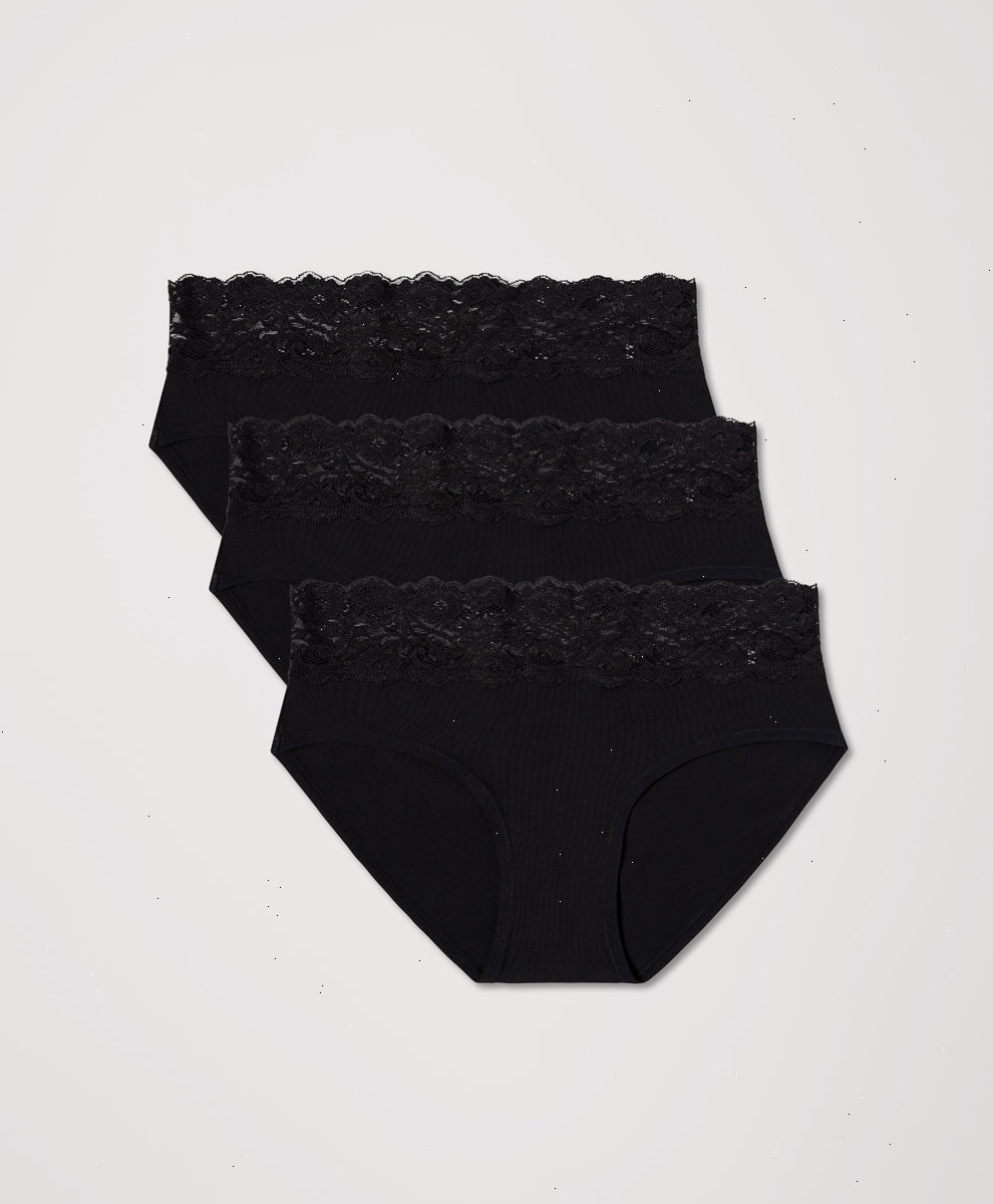 Organic Lace Waist Brief 3-Pack