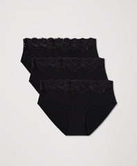 Organic Lace Waist Brief 3-Pack