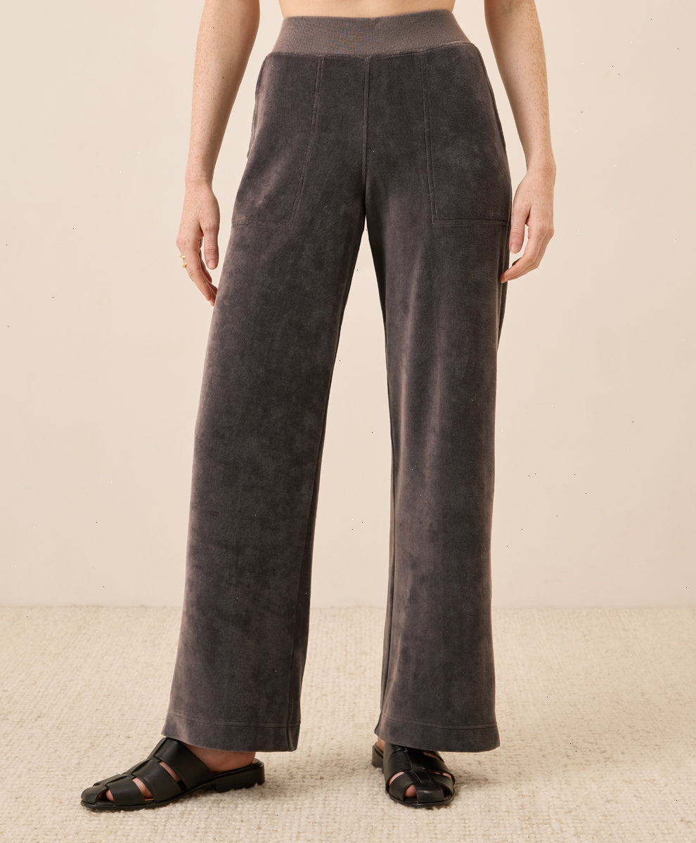 Organic Pure Velour Wide Leg Pant