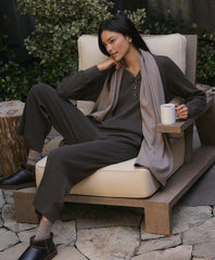 Organic Thermal Waffle Henley Pullover