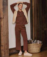 Organic Thermal Waffle Wide Leg Pant
