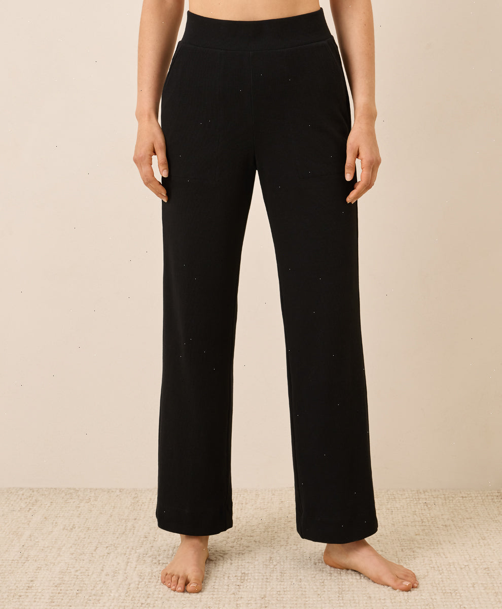 Organic Easy Rib Wide Leg Lounge Pant